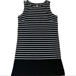 George Black and white striped dress size large